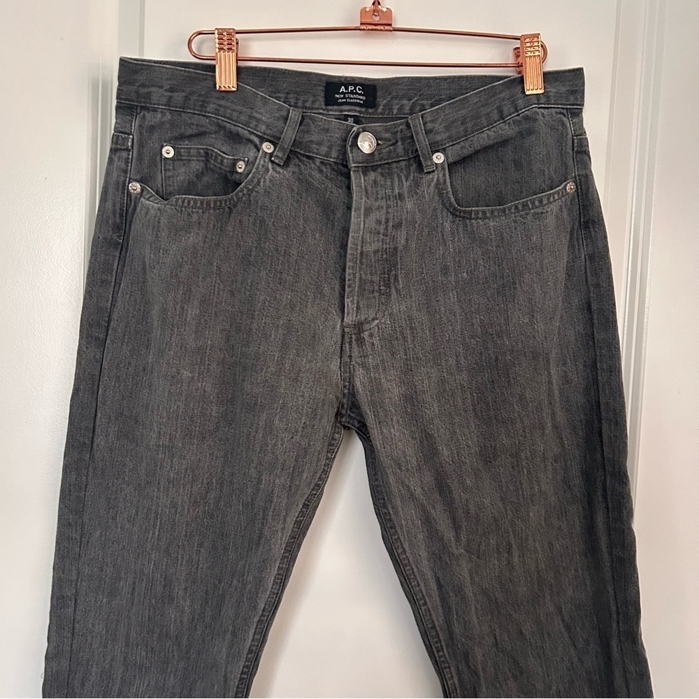 A.P.C. Gray Straight Jeans Classic Style